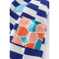 Striped Turtle Applique Baby Romper