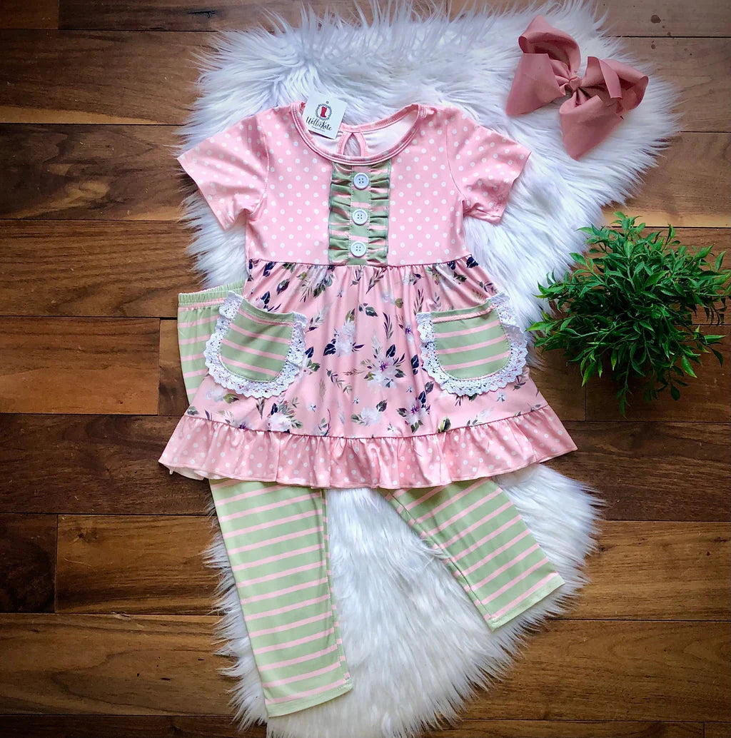 Sweet Pink Floral Pant Set