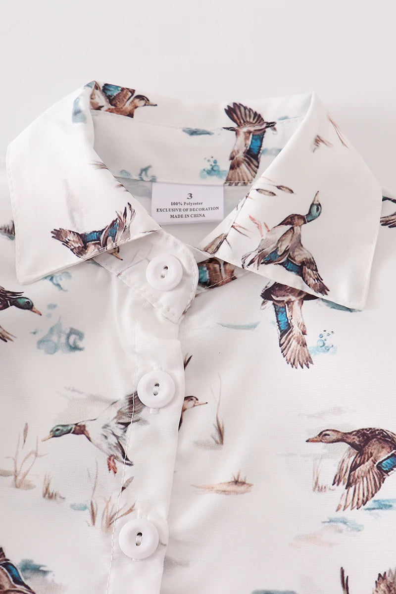 Duck Print Button Up