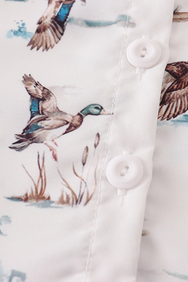 Duck Print Button Up