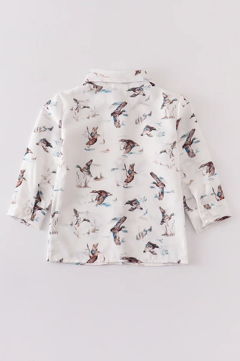 Duck Print Button Up