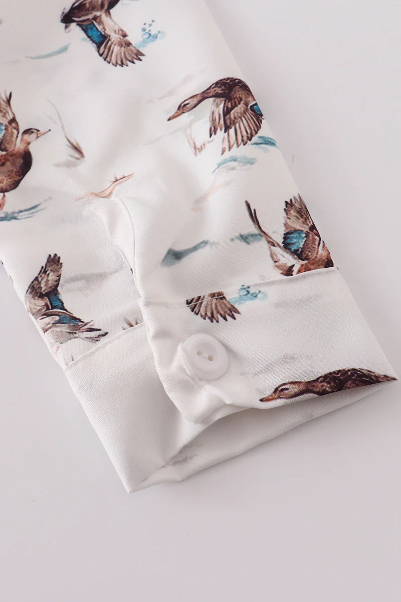 Duck Print Button Up