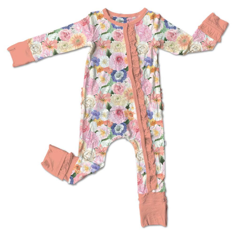 Melitta Bamboo Ruffle Convertible Snap Footie