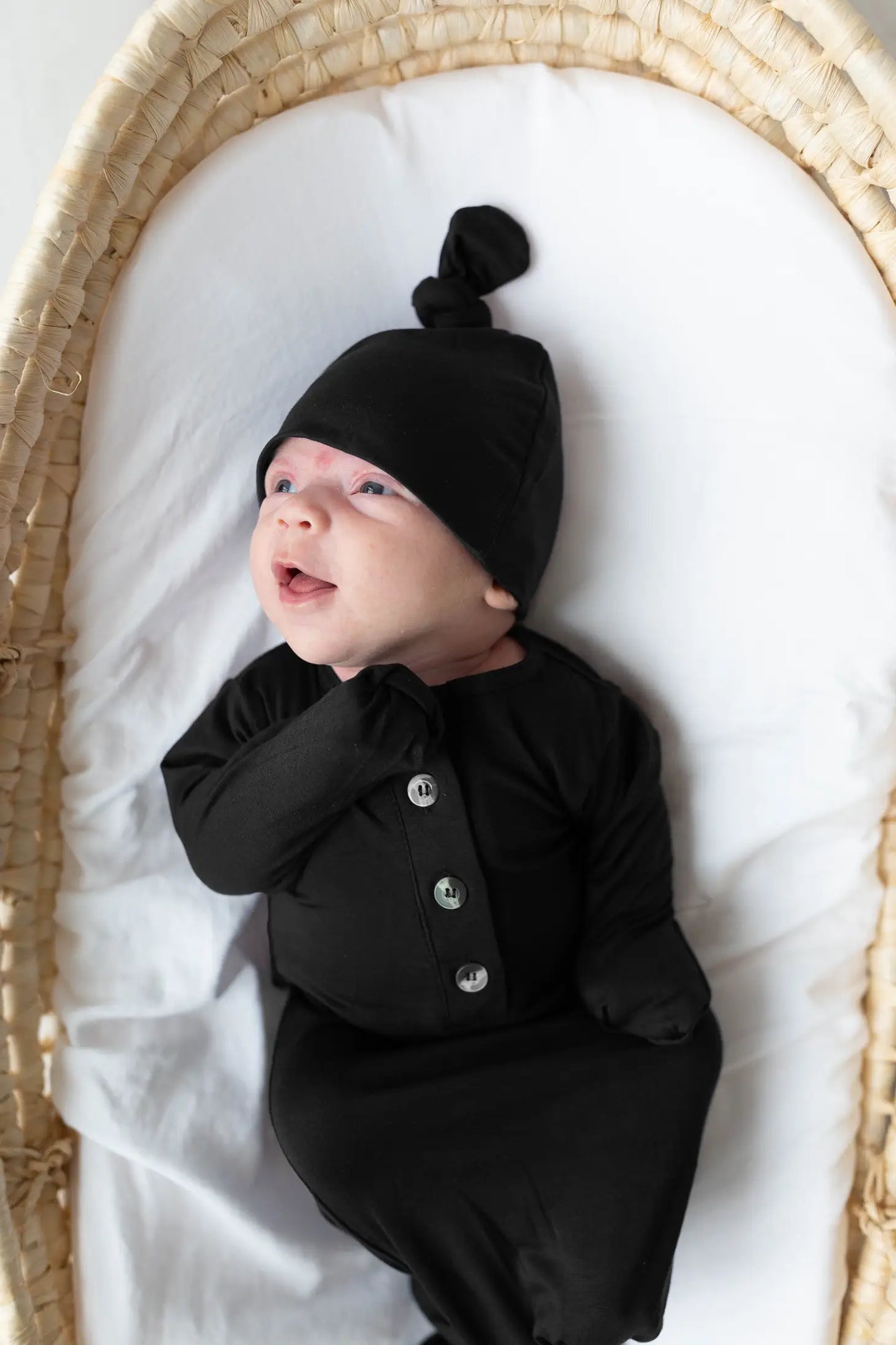 Knotted Baby Gown and Hat Set (Newborn - 3 mo.) - Baby Blue