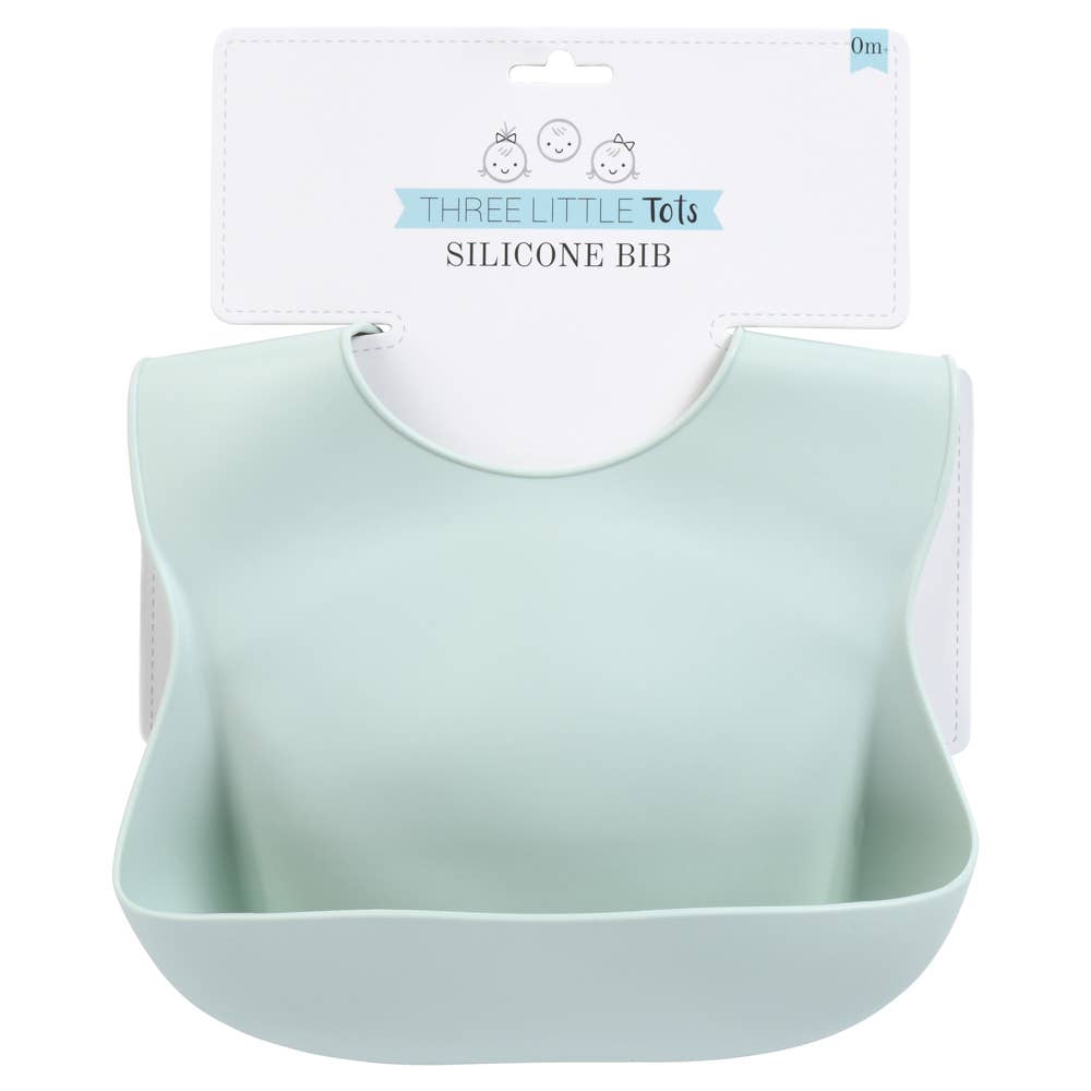 Honeydew Green Silicone Bib with Crumb Catcher
