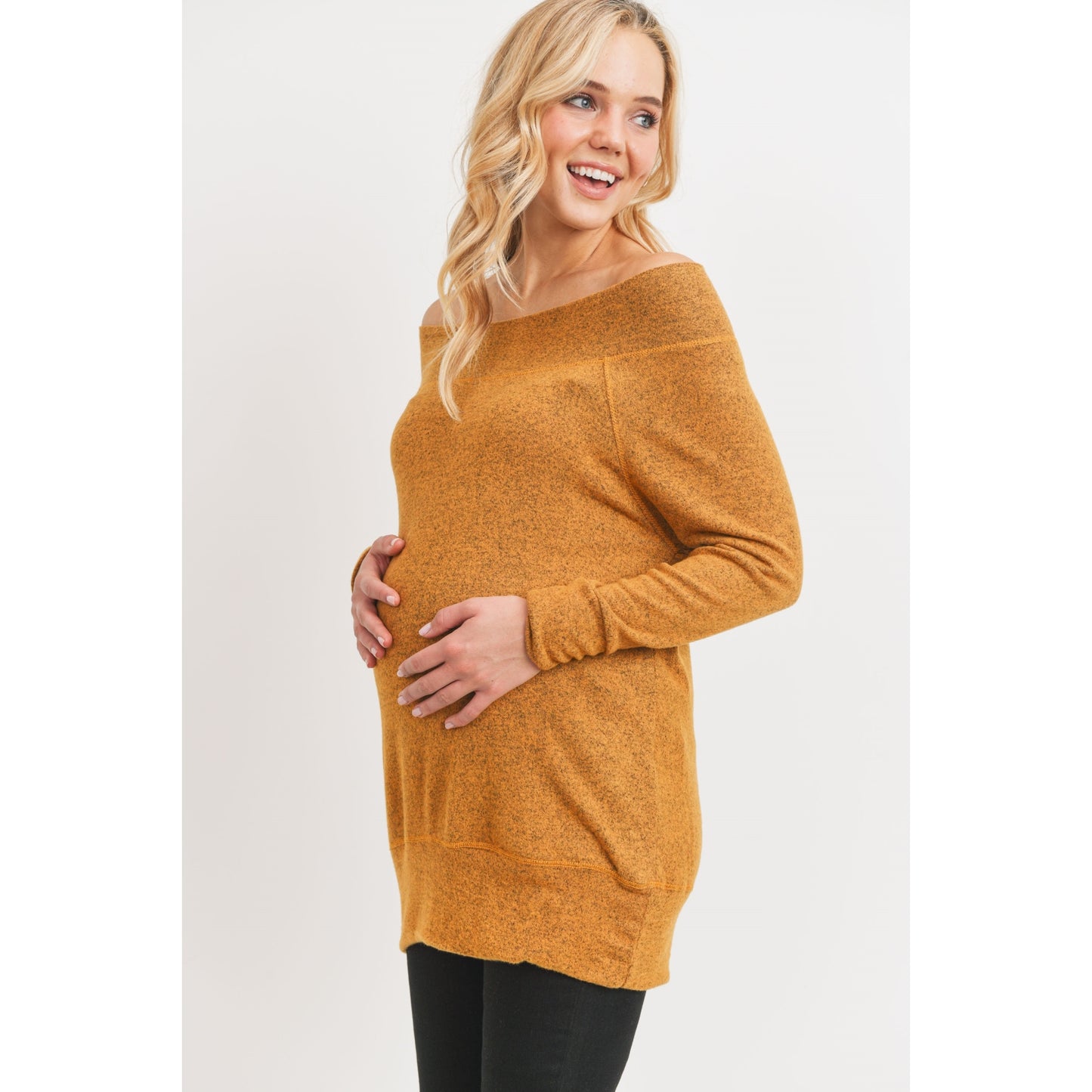 Rayon Rich Hacci Brushed Maternity Tunic Top