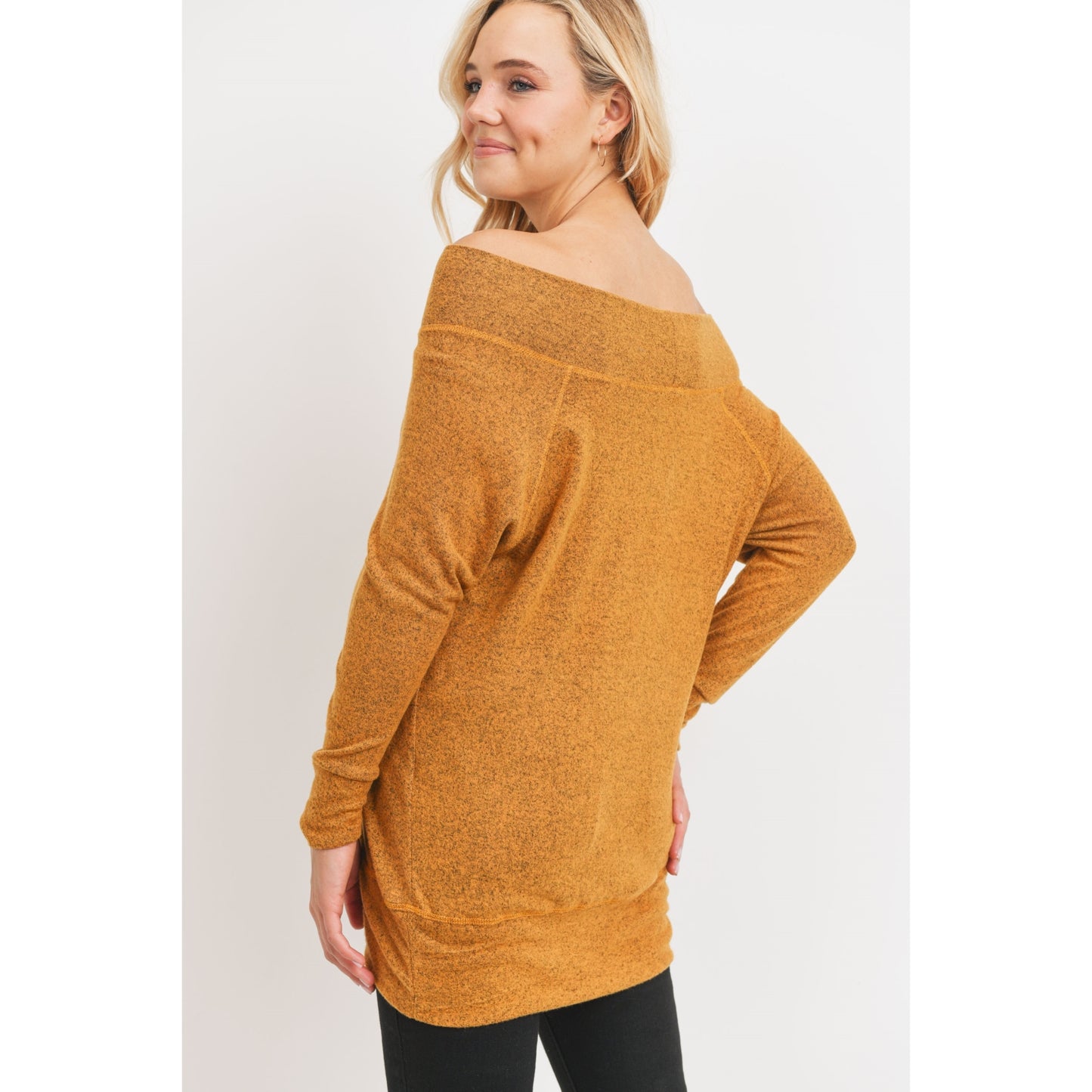 Rayon Rich Hacci Brushed Maternity Tunic Top