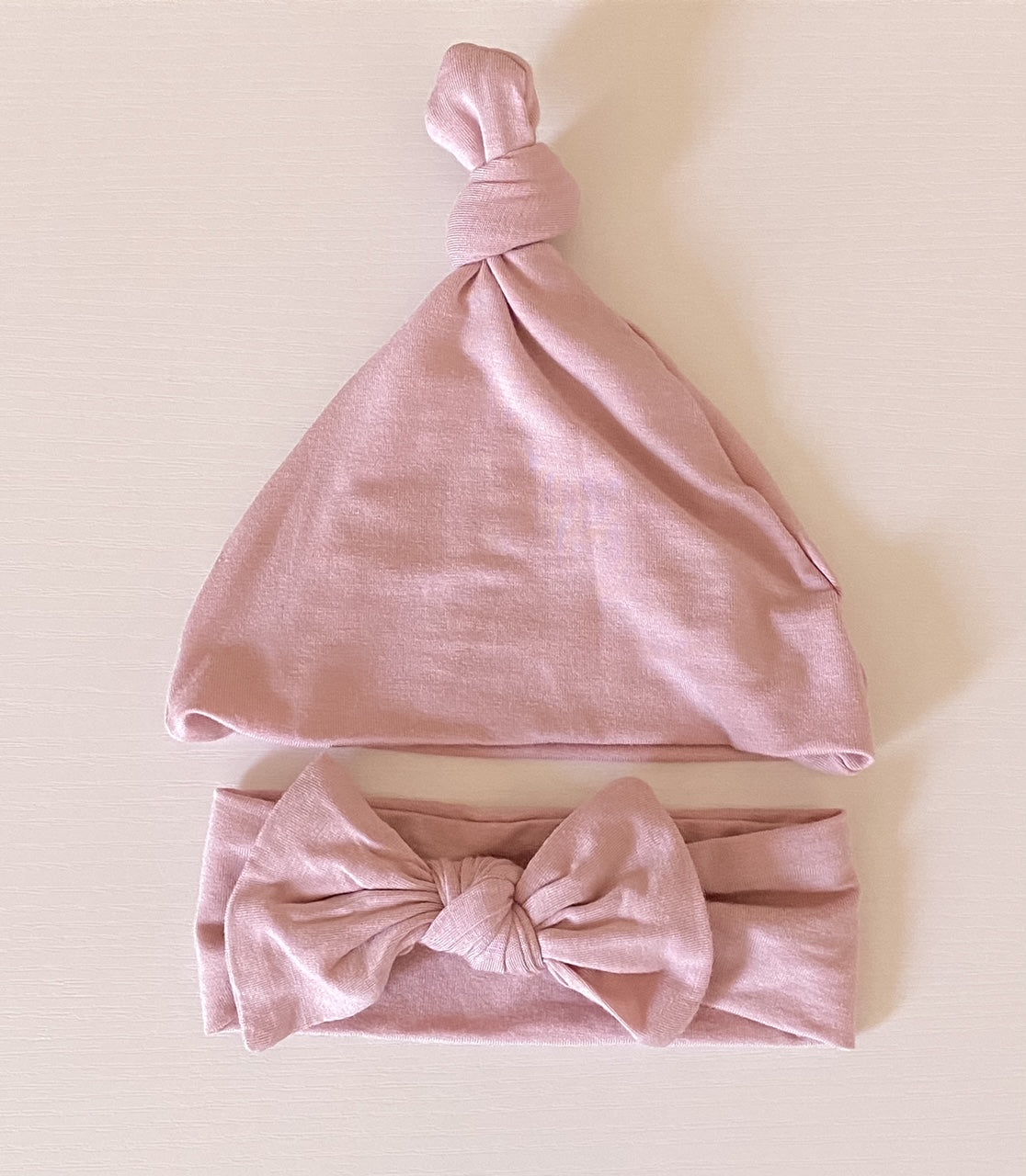 Knotted Baby Gown, Hat & Headband Set