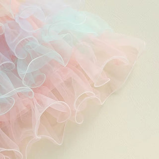 RTS: The Annabelle Muted Rainbow Tulle Dress