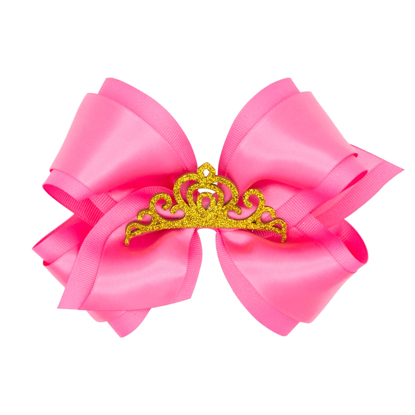 Princess Bow w/Satin Overlay and Glitter Crown