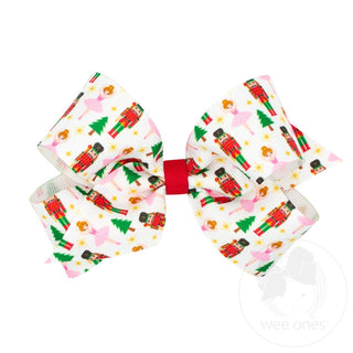 Nutcracker Grograin Print Bow