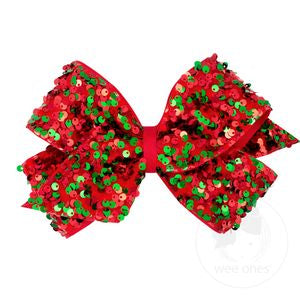 Red/Green Sequin Overlay Bow
