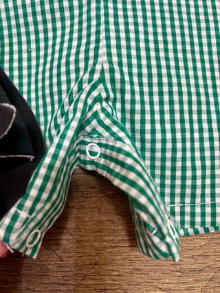 Future Pickleball Player Green Gingham Romper