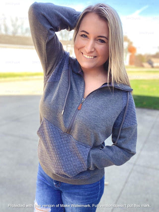 RTS:  FOREVER3AM BRANDED QUINN QUILTED HALF ZIP PULLOVERS-