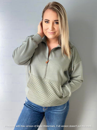 RTS:  FOREVER3AM BRANDED QUINN QUILTED HALF ZIP PULLOVERS-