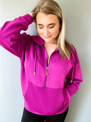 RTS:  FOREVER3AM BRANDED QUINN QUILTED HALF ZIP PULLOVERS-