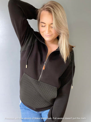 RTS:  FOREVER3AM BRANDED QUINN QUILTED HALF ZIP PULLOVERS-