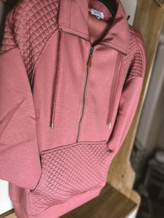 RTS:  FOREVER3AM BRANDED QUINN QUILTED HALF ZIP PULLOVERS-