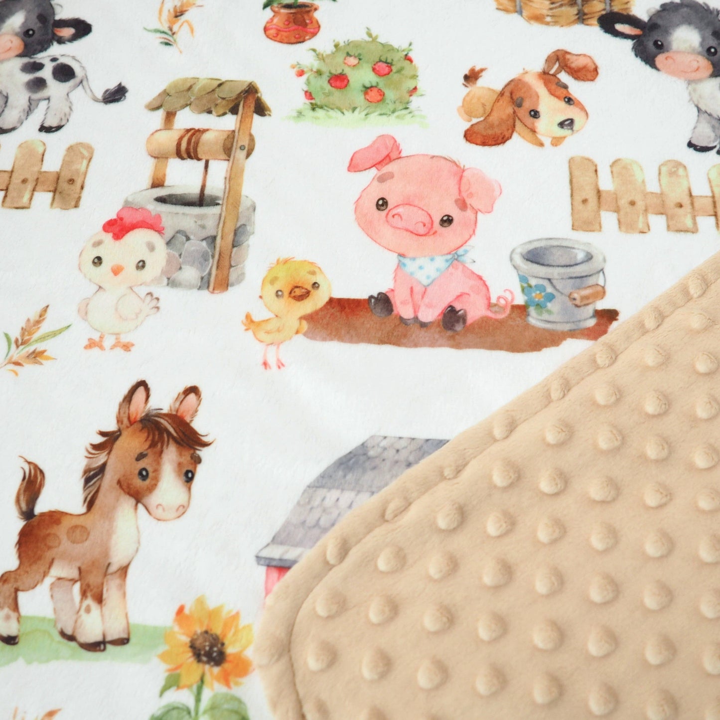 Baby & Toddler Minky Blanket - Farm Animals