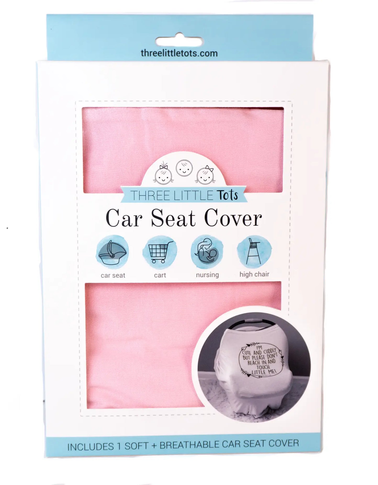 Pink No Touching Baby Car Seat Cover