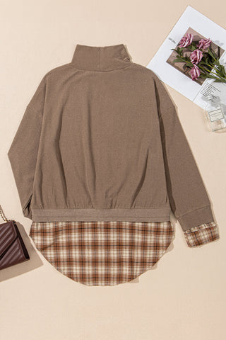 RTS: The Kelli Layered Knit and Flannel Top-