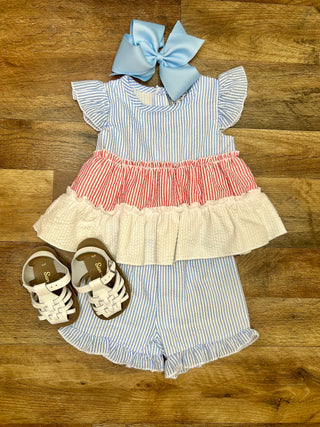 COLOR BLOCK SHORT SET