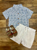 Blue Floral Woven