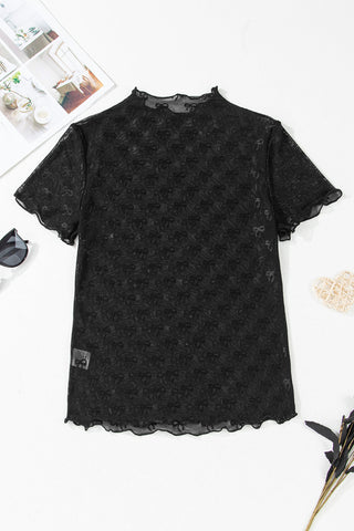 RTS: The Black on Black Sheer Bow Top