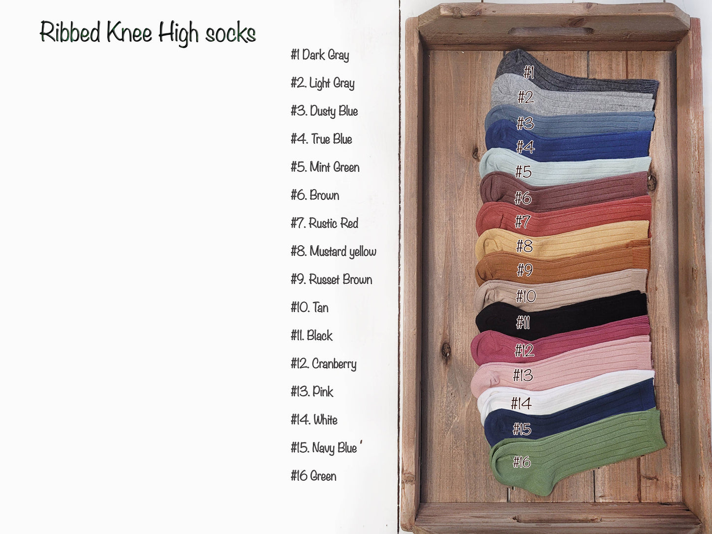 Knit Ribbed Knee High Socks