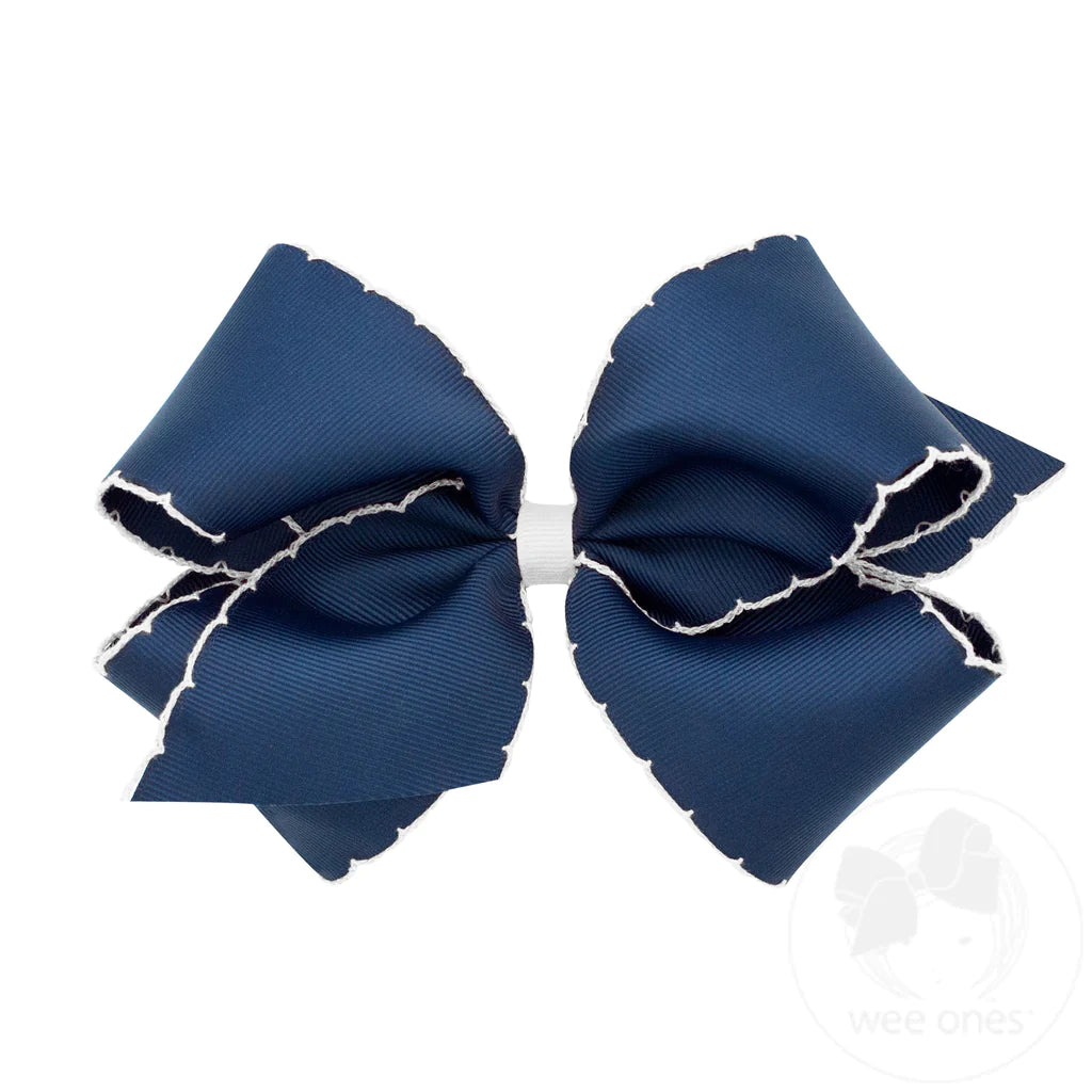 Grosgrain Hairbow w/Contrasting Moonstitch Edge and Wrap