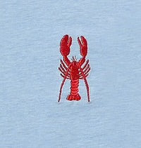 MARINE BLUE LOBSTER EMBROIDERED TEE