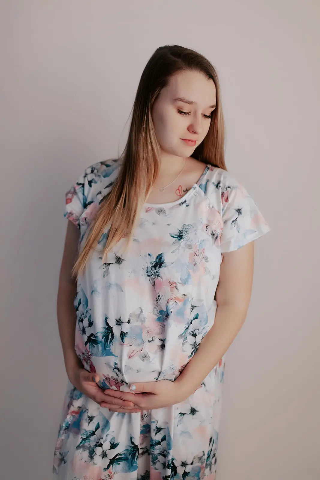 Watercolor Flower Labor and Delivery/ Nursing Gown
