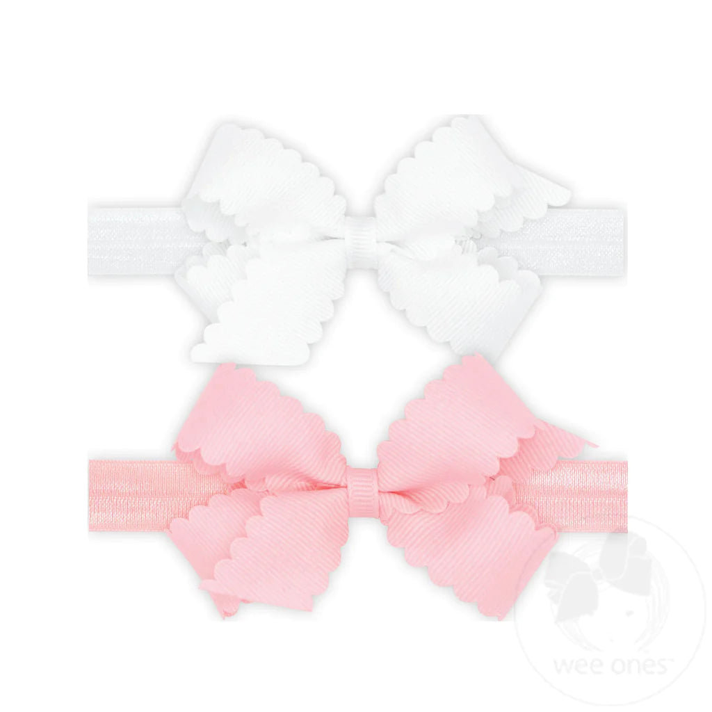 2Pk Scallop Bow on Band