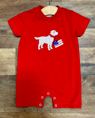 PATRIOTIC PUP BOYS ROMPER