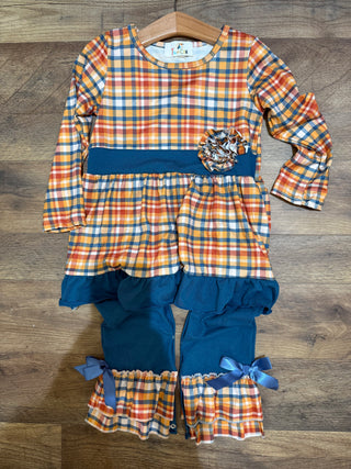 Blue/Mustard Plaid Romper