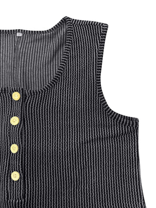 PREORDER: The Penny Ribbed & Button Tank Romper 4.28.25 OSYM