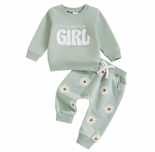 Green Mama's Girl Daisy Lounge Set rts