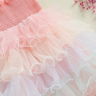 RTS: The Annabelle Muted Rainbow Tulle Dress