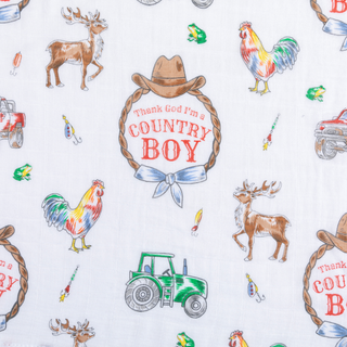 Country Boy 2 in 1 Burp Cloth and Bib Combo