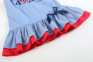 HAPPY 4TH GINGHAM RUFFLE DRESS