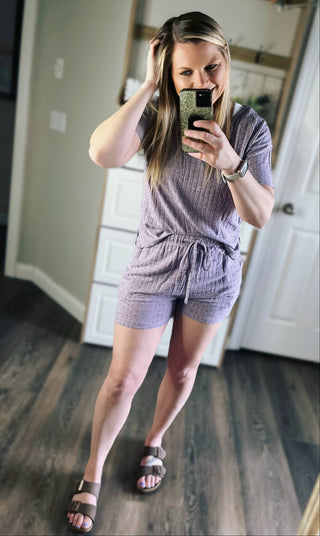 PREORDER: RERUN The Becca Ribbed Tee and Short Set 5.12.25 osym