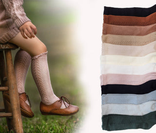 French Lace Knit Knee High Socks