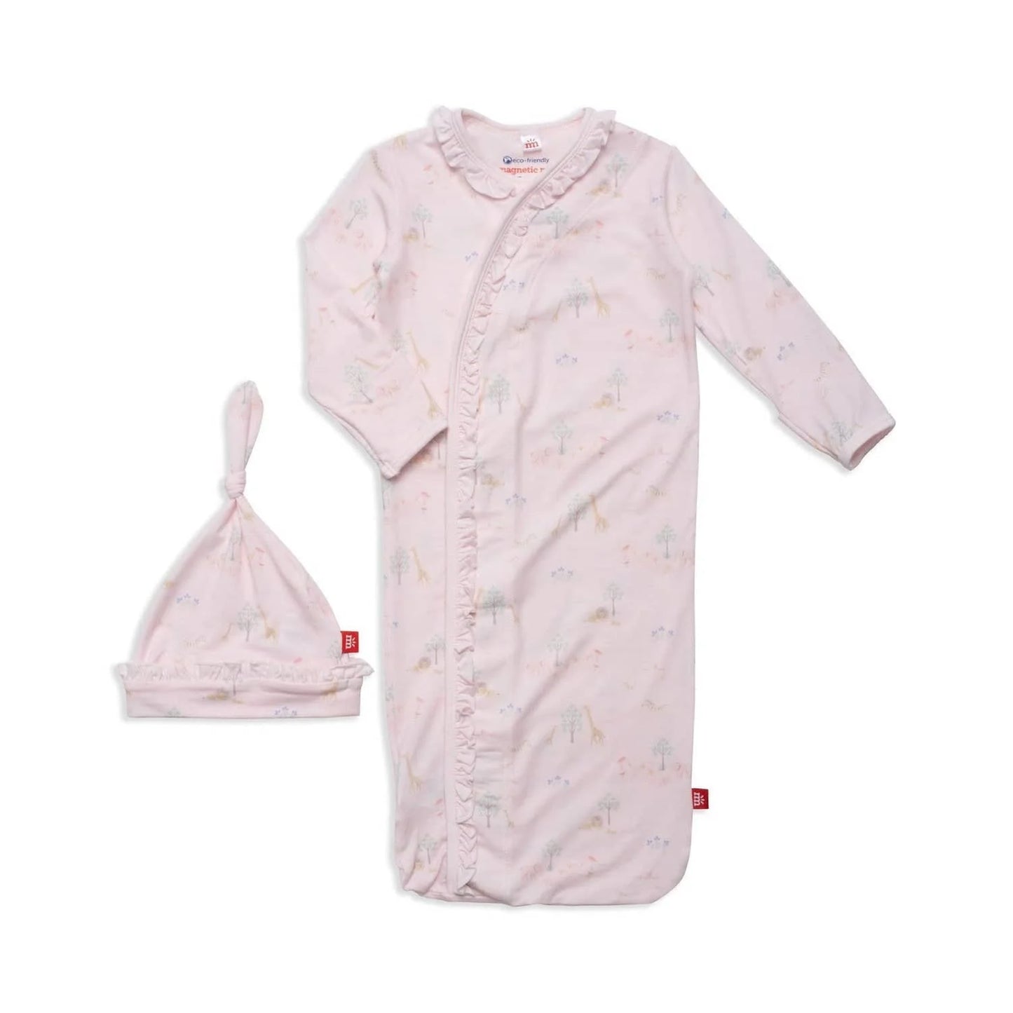 Pink Serene Magnetic Infant Gown & Hat Set