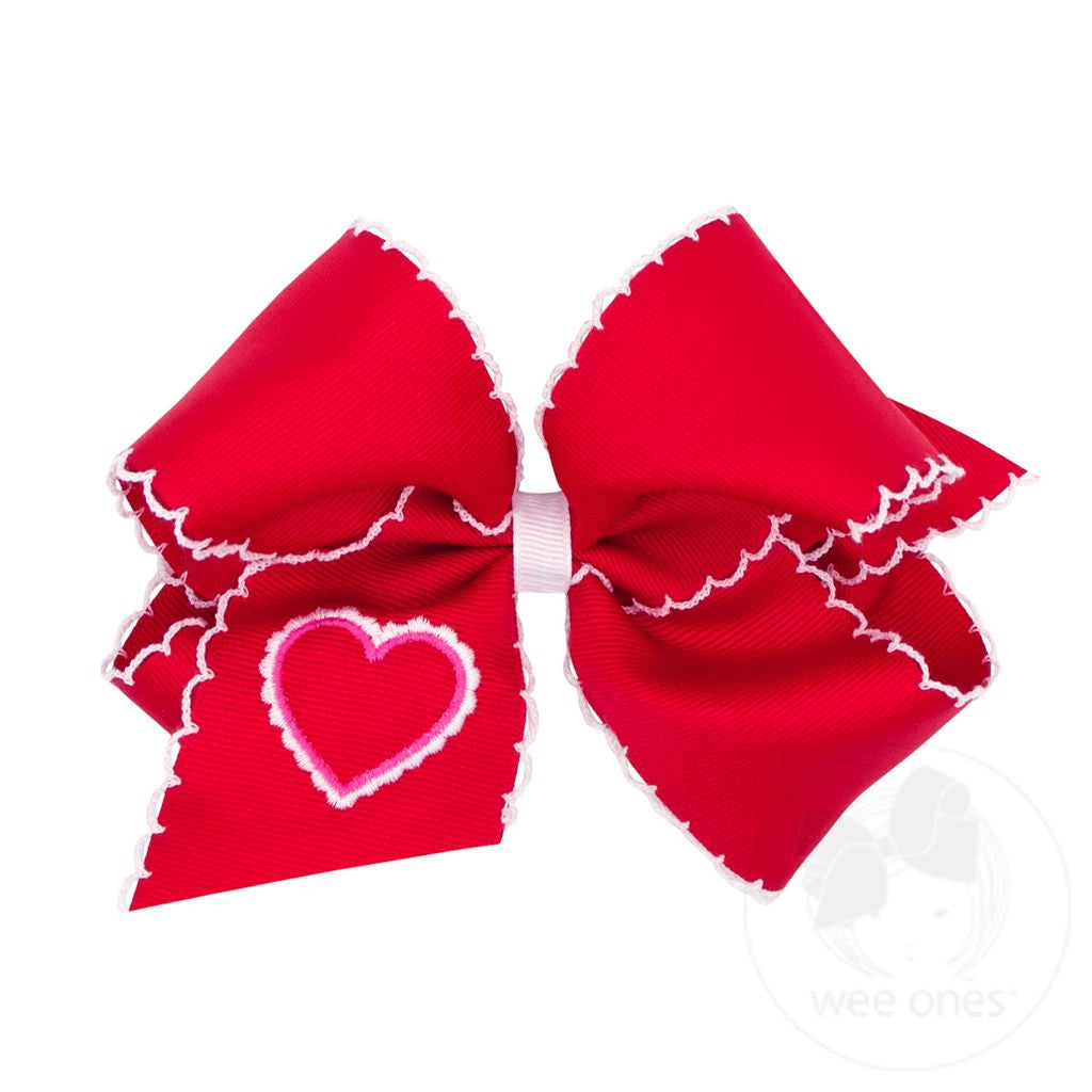 Embroidered Heart Bow