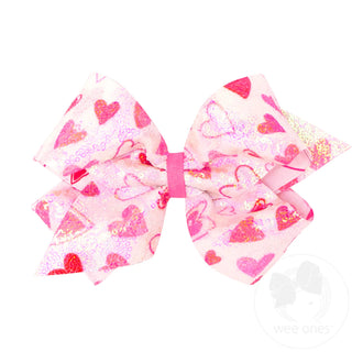 Sequin Heart Print Bow