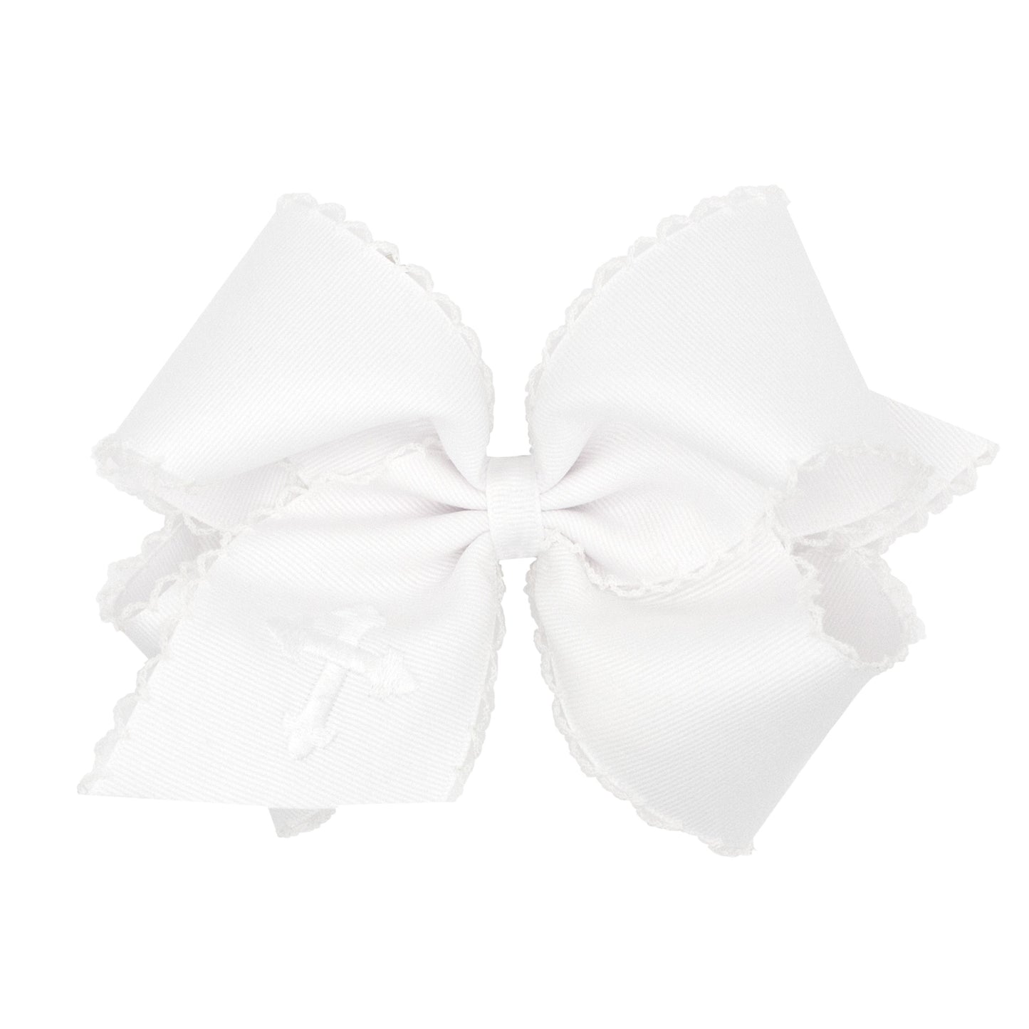 Cross Embroidered Moonstitch GG Hair Bow