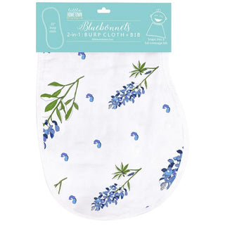 Bluebonnets Bib/Burp Cloth 2-in-1 Combo