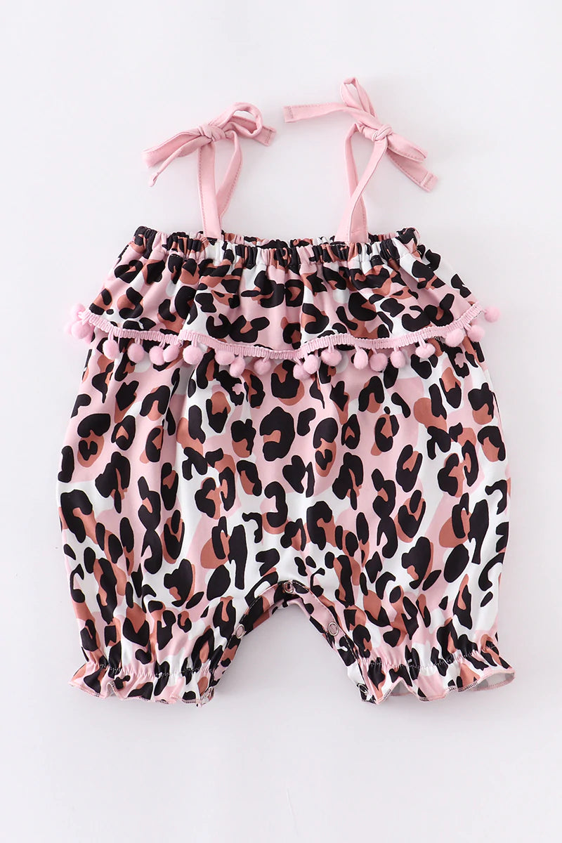 Pink Leopard Print Baby Romper
