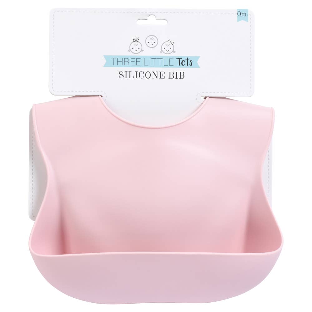 Ballet Pink Silicone Bib with Crumb Catcher