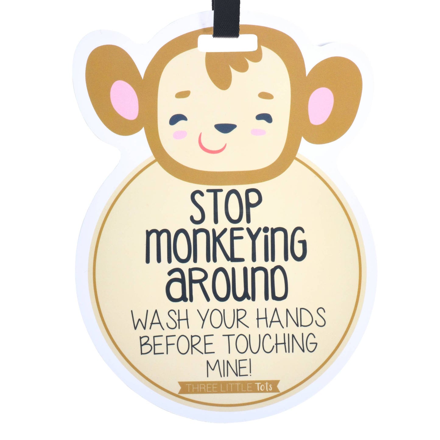 Monkey No Touching Car Seat and Stroller Tag